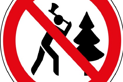 Verbotsschild Bume fllen verboten Schild Zeichen